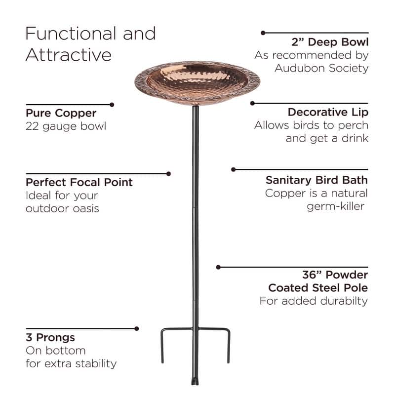 Good Directions Pure Copper Bird Bath By Good Directions