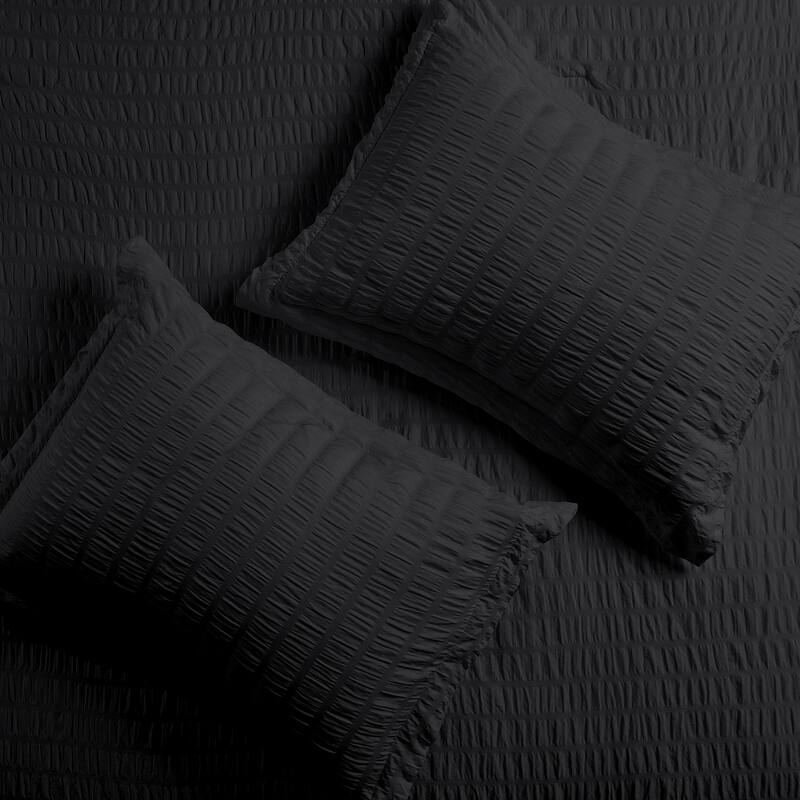 7-piece Seersucker Bedding Set, Comfortable and Durable Bed in a Bag