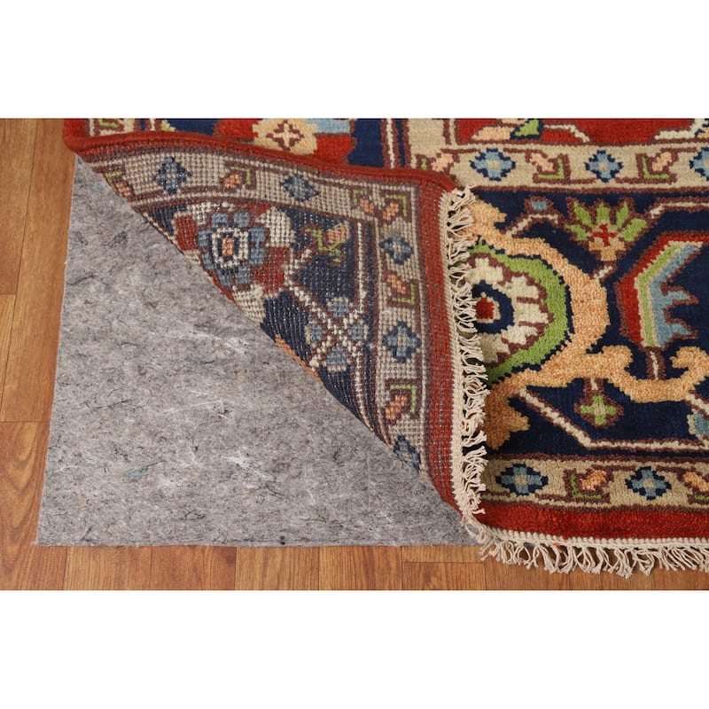 Hand Knotted Oriental 100% Wool Carpet Transitional All-Over Red Oushak Area Rug - 9' 11'' X 7' 11''