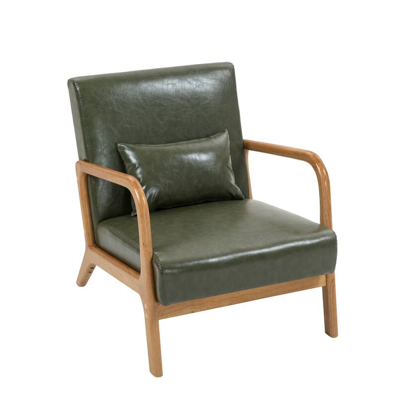 2 Set Mid Century ModernUpholstered Accent Chairs Armchair with Pillow