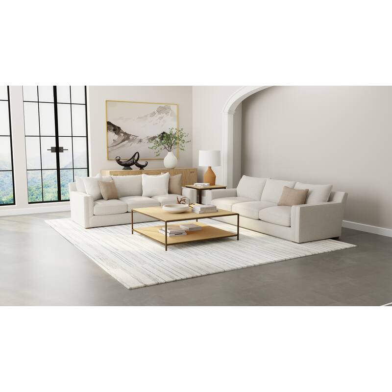 Bashian Naveen Ivory & Blue Transitional Area Rug