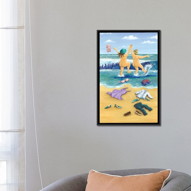 iCanvas "Skinny Dippers" by Peter Adderley Framed Canvas Print