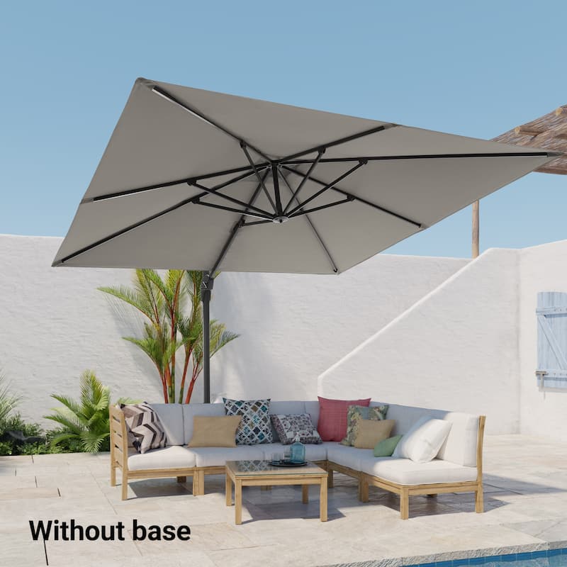 LIVOOSUN 10x10ft Cantilever Patio Offset Hanging Umbrellas - LineGray