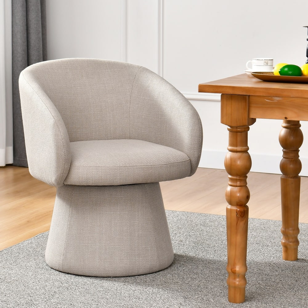 Modern 24.8" Upholstered Swiveling Dining Chair