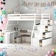 preview thumbnail 1 of 41, Twin Size Playhouse Loft Bed with 7 Drawers 2 Shelves and Desk, White White