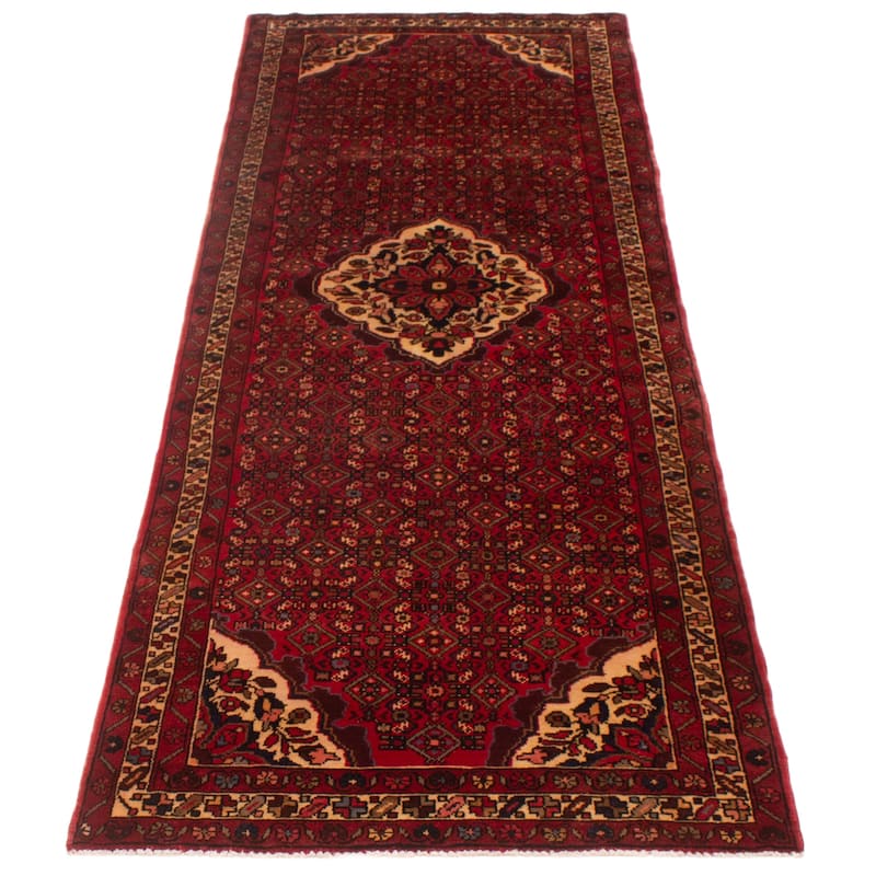 ECARPETGALLERY Hand-knotted Andelz Red Wool Rug - 3'8 x 10'3