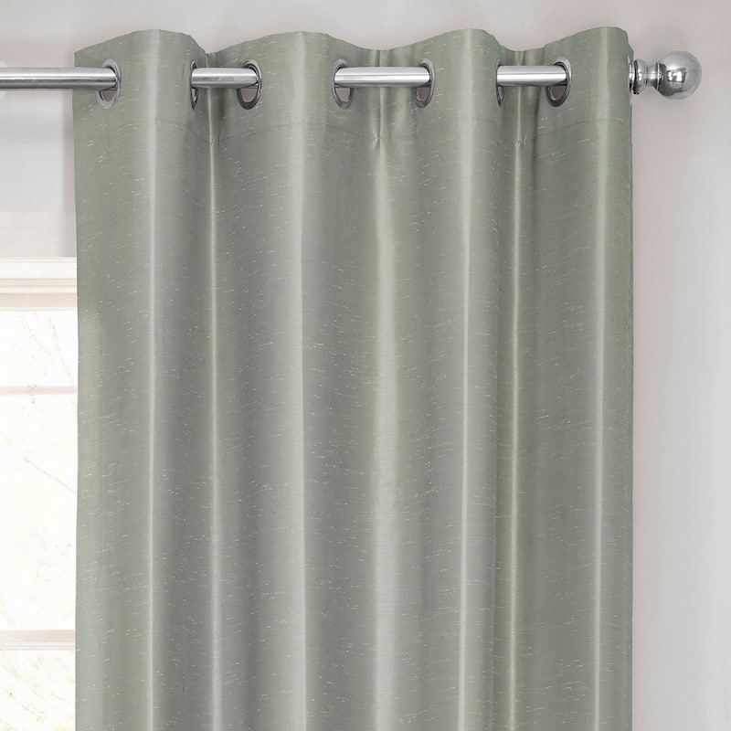 Exclusive Fabrics Textured Dupioni Faux Silk 84-inch Grommet Blackout Grommet Curtain (1 Panel) - 50 x 84