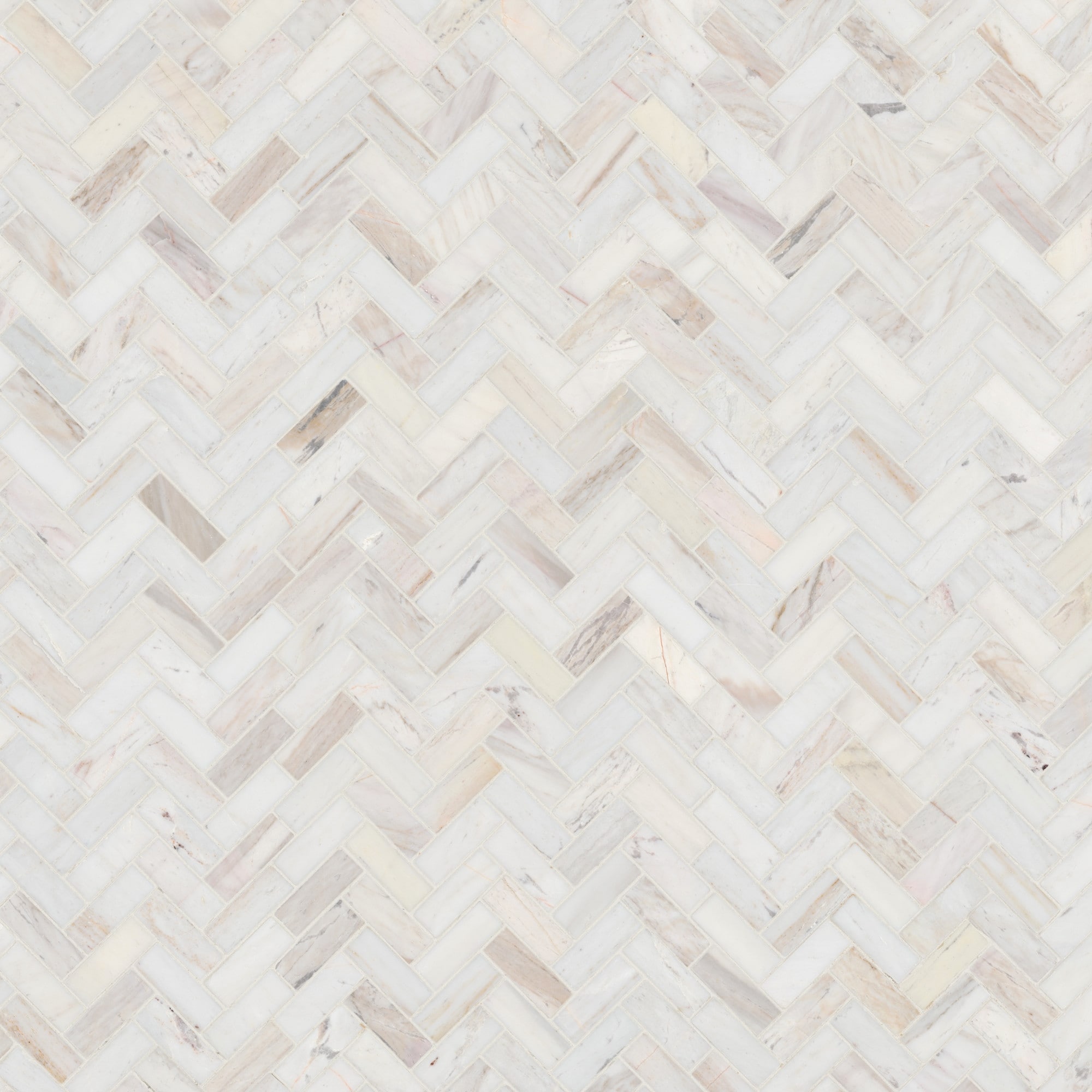 Ackland AKM-S-1X3HBP-CA 12" x 12" Marble Herringbone Wall Mosaic Tile - Auralie