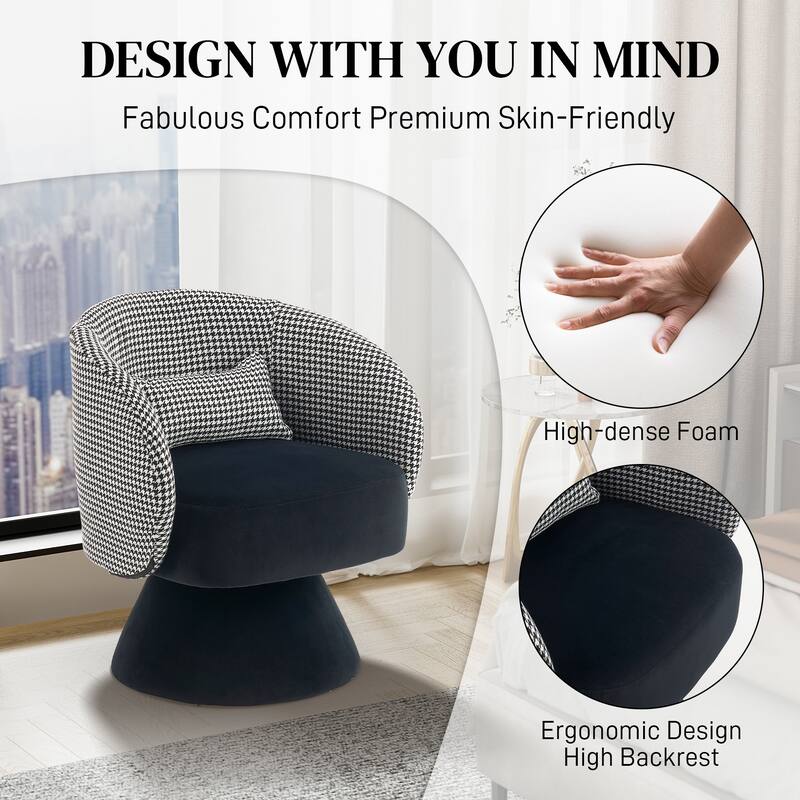 Ouyessir Teddy Sherpa Upholstered Swivel Cuddle Barrel Sofa Chairs