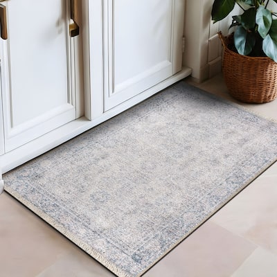 World Rug Gallery Transitional Distressed Vintage Machine Washable Area Rug