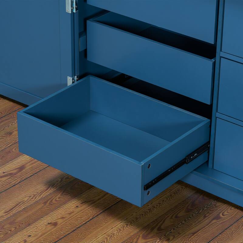 42x20x72 Inch Shaker Kitchen Pantry Cabinet, Freestanding Storage with Drawers, Door Shelves and Pull-Out Trays