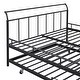 preview thumbnail 20 of 40, Metal Daybed with Trundle Bed and Curved Handle