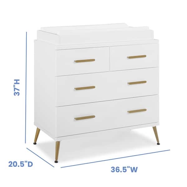 dimension image slide 0 of 2, Sloane 4 Drawer Dresser with Changing Top and Interlocking Drawers - N/A