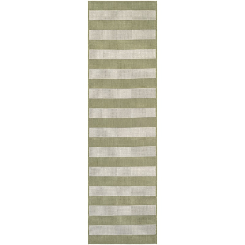 Couristan Afuera Yacht Club Indoor Outdoor Area Rug - 2'2" x 11'9" Runner - Honey/Ivory