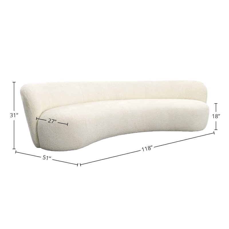 Charles 118" Upholstered Sofa, Cream