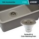 preview thumbnail 5 of 8, 23"x18" Quartz Single Bowl Sink, Drop-In/Undermount w/ Grid & Strainer.