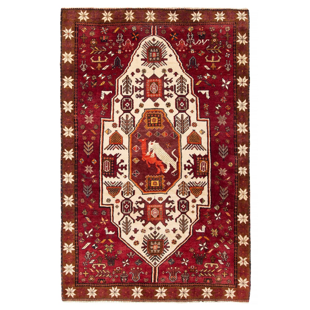 ECARPETGALLERY Hand-knotted Konya Anatolian Red Wool Rug - 5'2 x 8'0