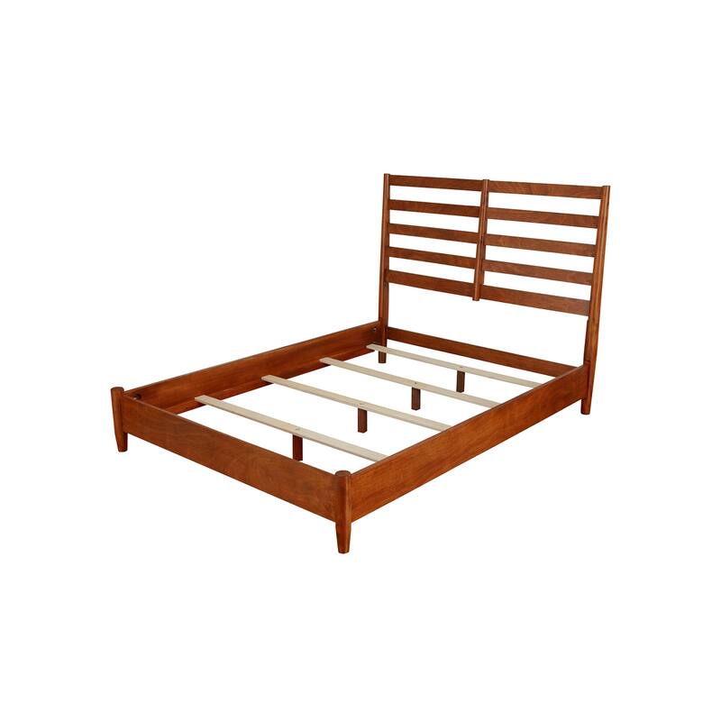 Queen Bed with Slat Headboard & Nailhead Trim - Bedroom Furniture Set