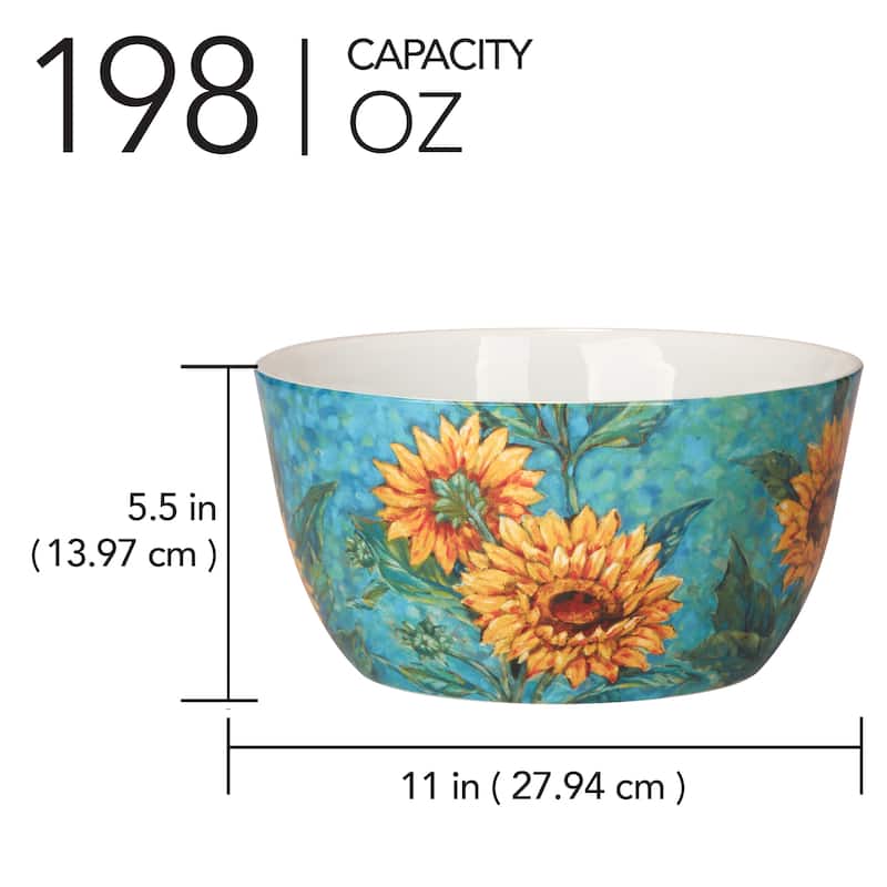 Certified International Golden Sunflowers Deep Bowl - 11" Diam x 5.5"