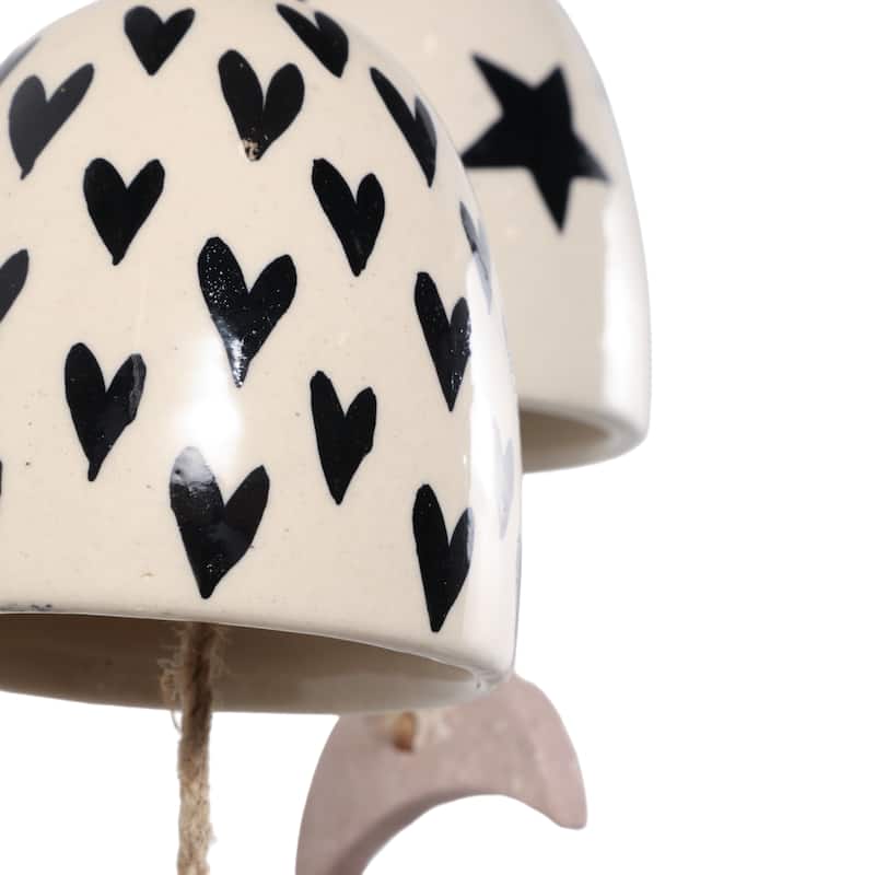 Decorative Handcrafted Ceramic Bells Windchimes - Garden Bell Art - 12.0"