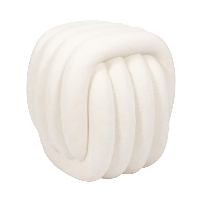 Resin Modern Sculptural Backless Stool - White, 18 in.
