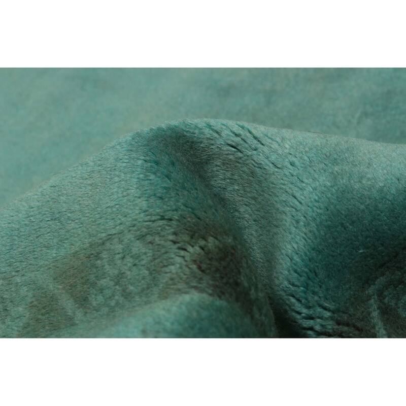 ECARPETGALLERY Hand-knotted Color Transition Turquoise Wool Rug - 6'4 x 9'8