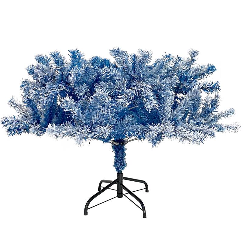 Artificial 6FT Hinged Fir Christmas Tree, Pre-Lit and Snow Flocked with 300 LED Lights for Indoor Festive Decoration