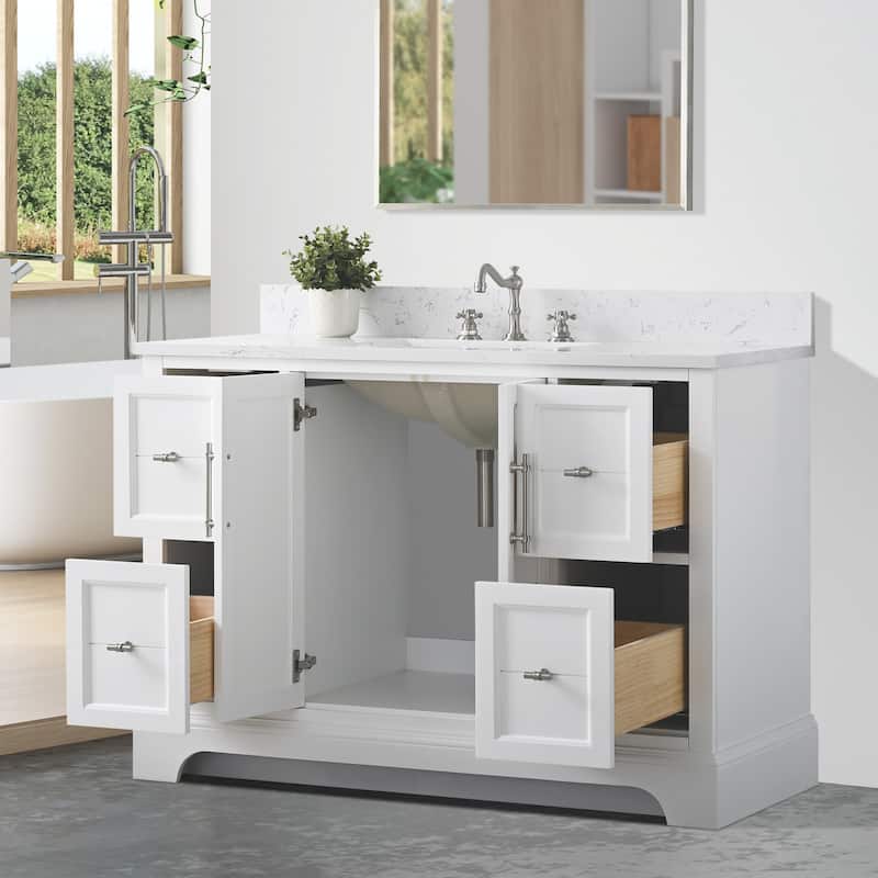 Vanity Art 48" Single Sink Bathroom Vanity with Top & Backsplash
