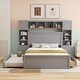preview thumbnail 1 of 52, Modern Platform Bed with Integrated Cabinet and Drawers Grey - Queen