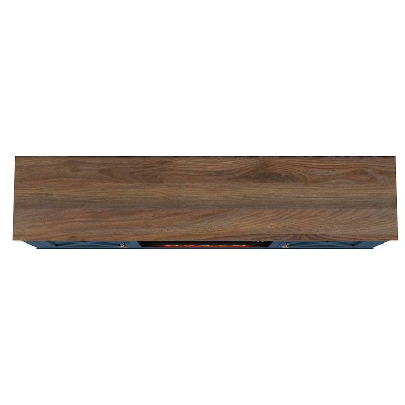 70" Farmhouse TV Stand with Fireplace, Fits up to 75" TV - 70"W x 30"H x 14.5"D