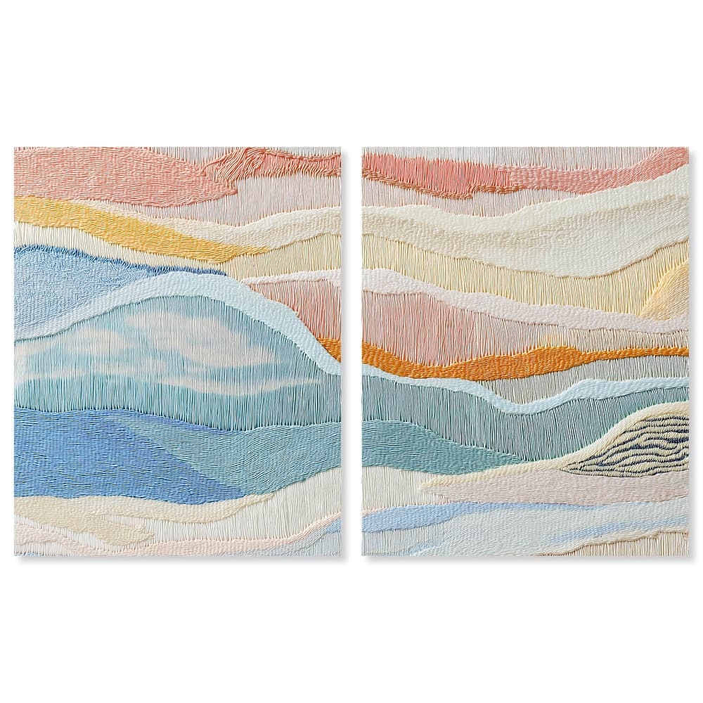 Morning Calm I Canvas Set of 2 by Art Remedy, Gallery Wrapped
