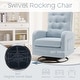 preview thumbnail 23 of 43, HOMYKA Swivel Rocking Upholstered Armchair Nursery Glider Linen Accent Chairs