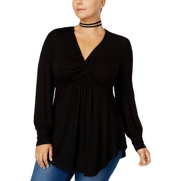 Shop Melissa Mccarthy Seven7 Womens Plus Casual Top Pleated High