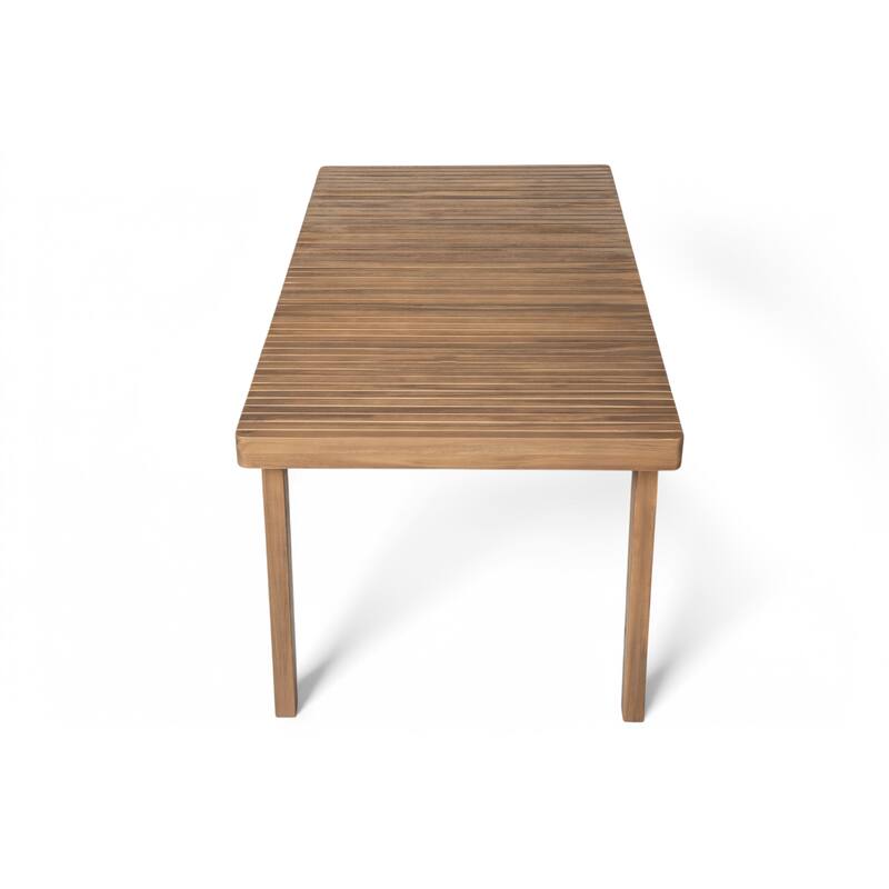 69" Acacia Wood Outdoor Dining Table with Slatted Top, 300 lbs Weight Capacity, Ideal for Patio & Garden Gatherings