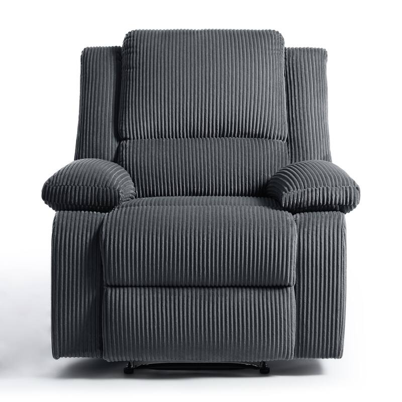 Corduroy Manual Recliner Chair with Footrest