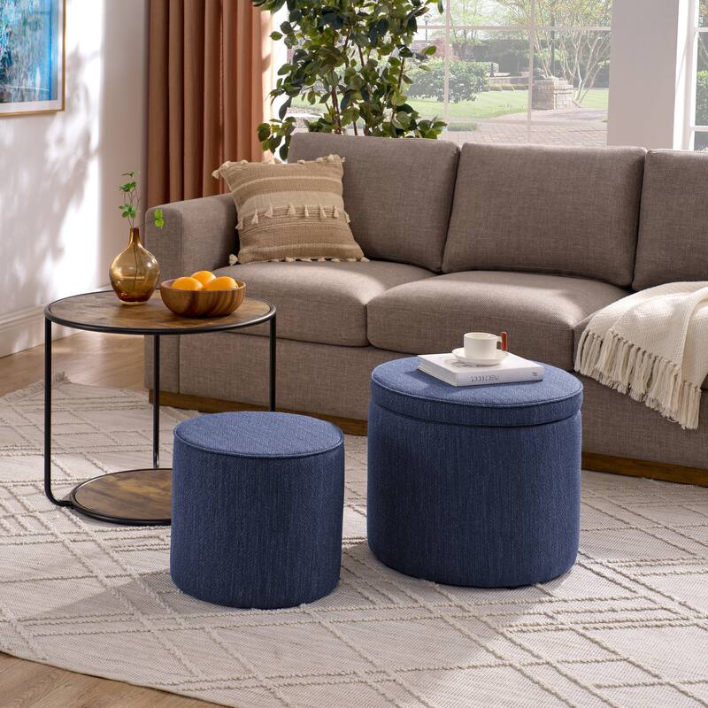Ottoman, multifunctional combination set table Ottoman, combination of Ottoman and table, with drum stool, with storage space