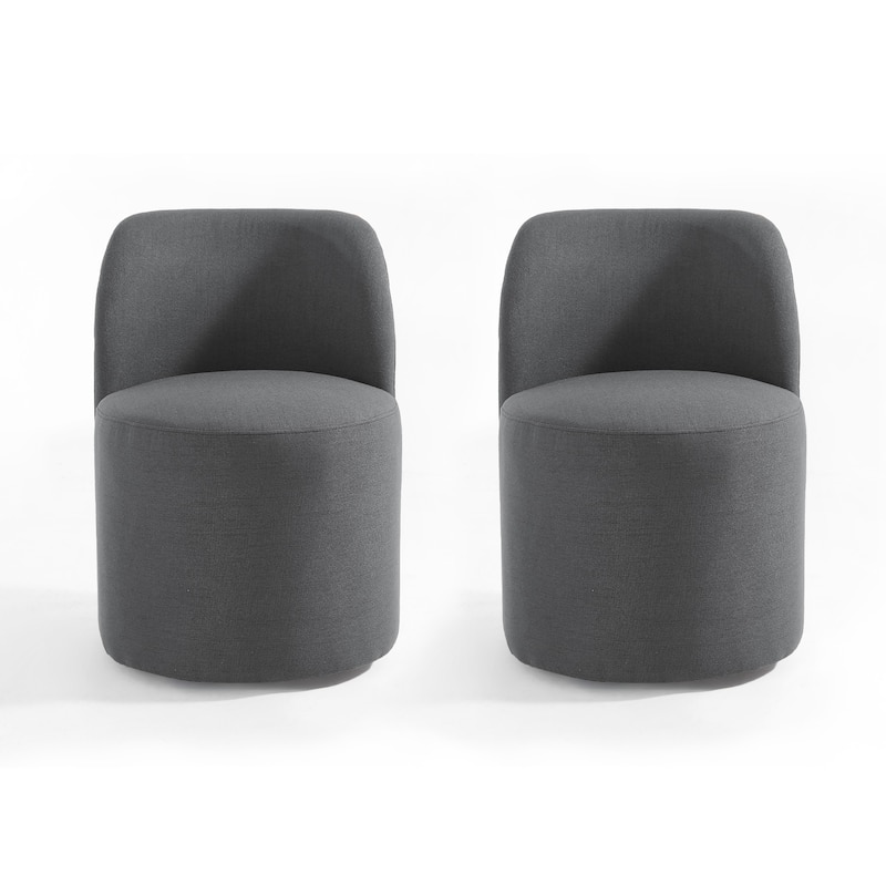 Modern Linen Upholstery Dining Chair Barrel Chair