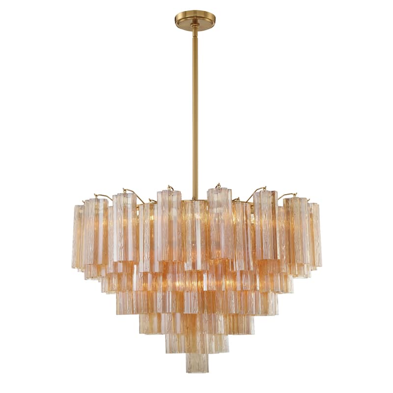 Addis 16 Light Aged Brass Chandelier - 32"W x 21.5"H x 32"D
