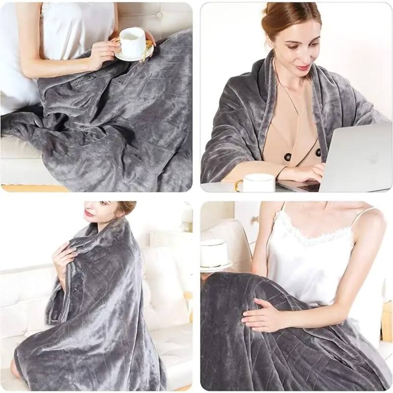 Electric Blanket Heated Throw,Flannel Double Side Heating Blanket with 10 Heat Levels & 2/4/8 hours Auto-off