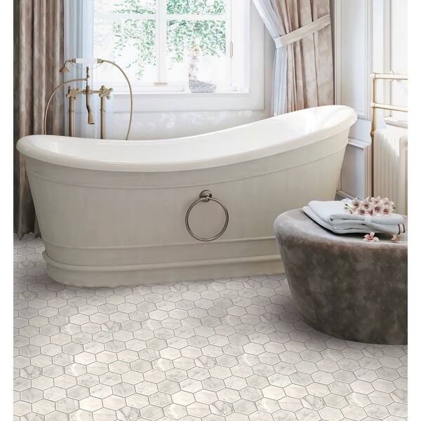 Apollo Tile Heritage White 12-in x 12-in Honed Natural Stone Marble Hexagon Floor and Wall Tile (4.49-sq. ft/ Carton)