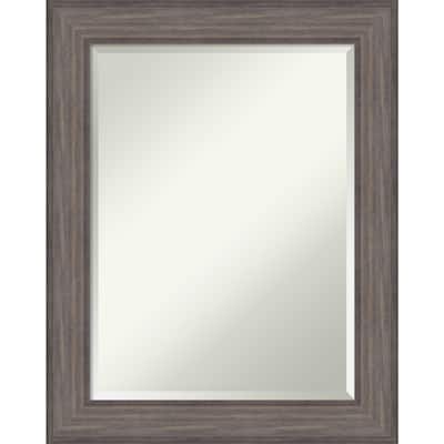 Beveled Wood Wall Mirror - Country Barnwood Frame