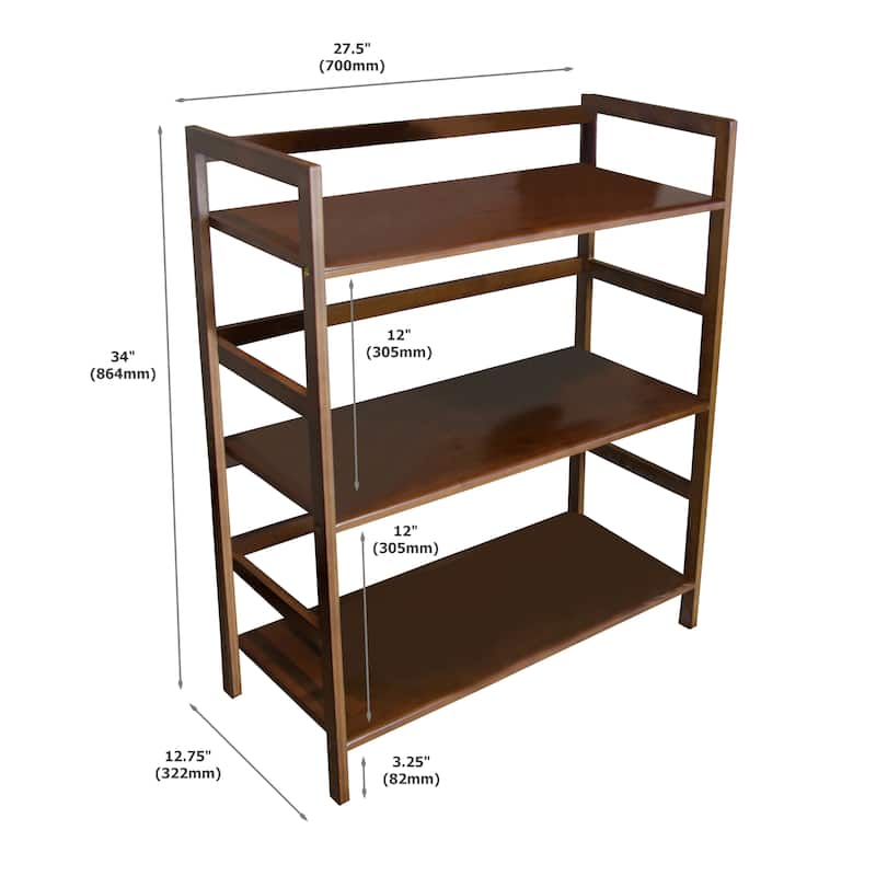 3 Tier Bamboo Frame Stackable Bookshelf