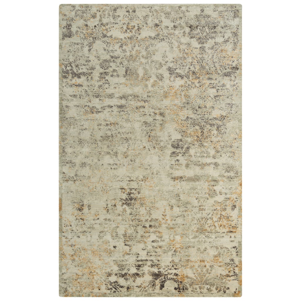 Alora Decor Alure Beige, Brown, and Yellow Abstract Wool Blend Rug