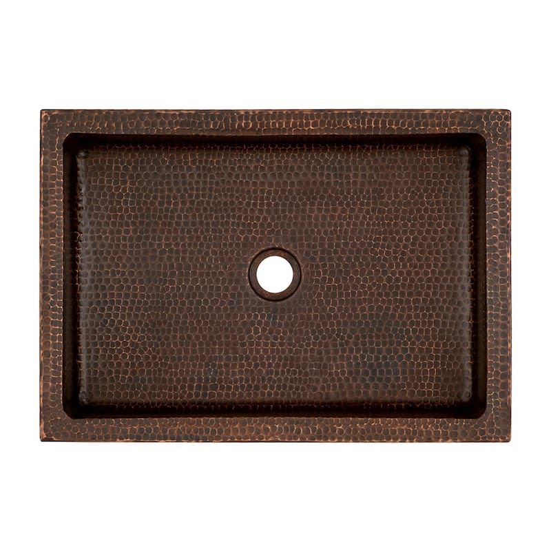 20-in Rectangle Skirted Vessel Hammered Copper Sink (VREC20SK1DB)