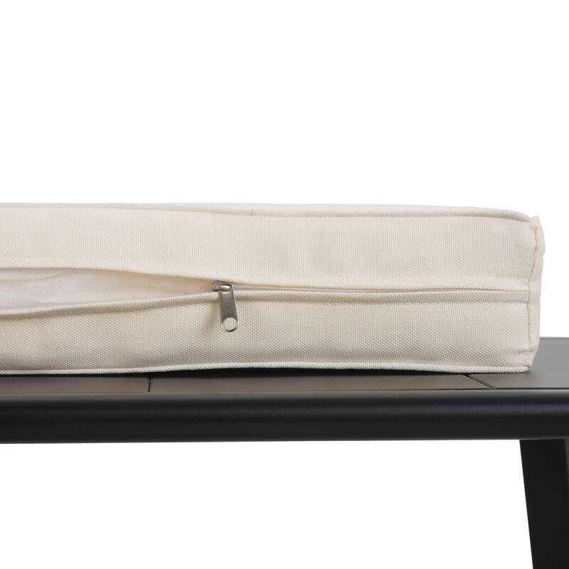 4-Piece Outdoor Iron Sofa Set with Coffee Table & Cushions