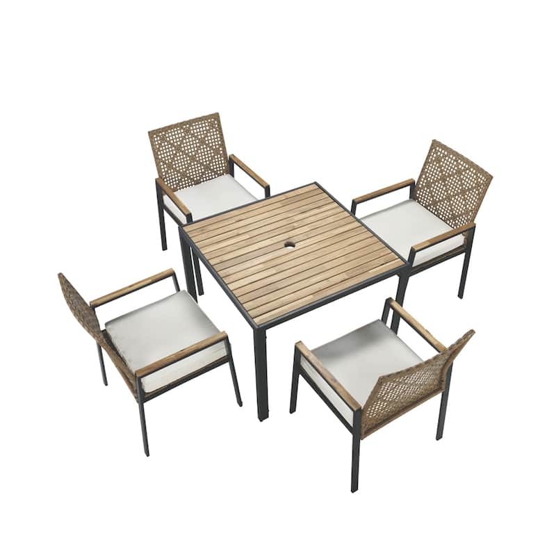 All Weather 5-Piece Patio Dining Table Sets,Patio Conversation Set