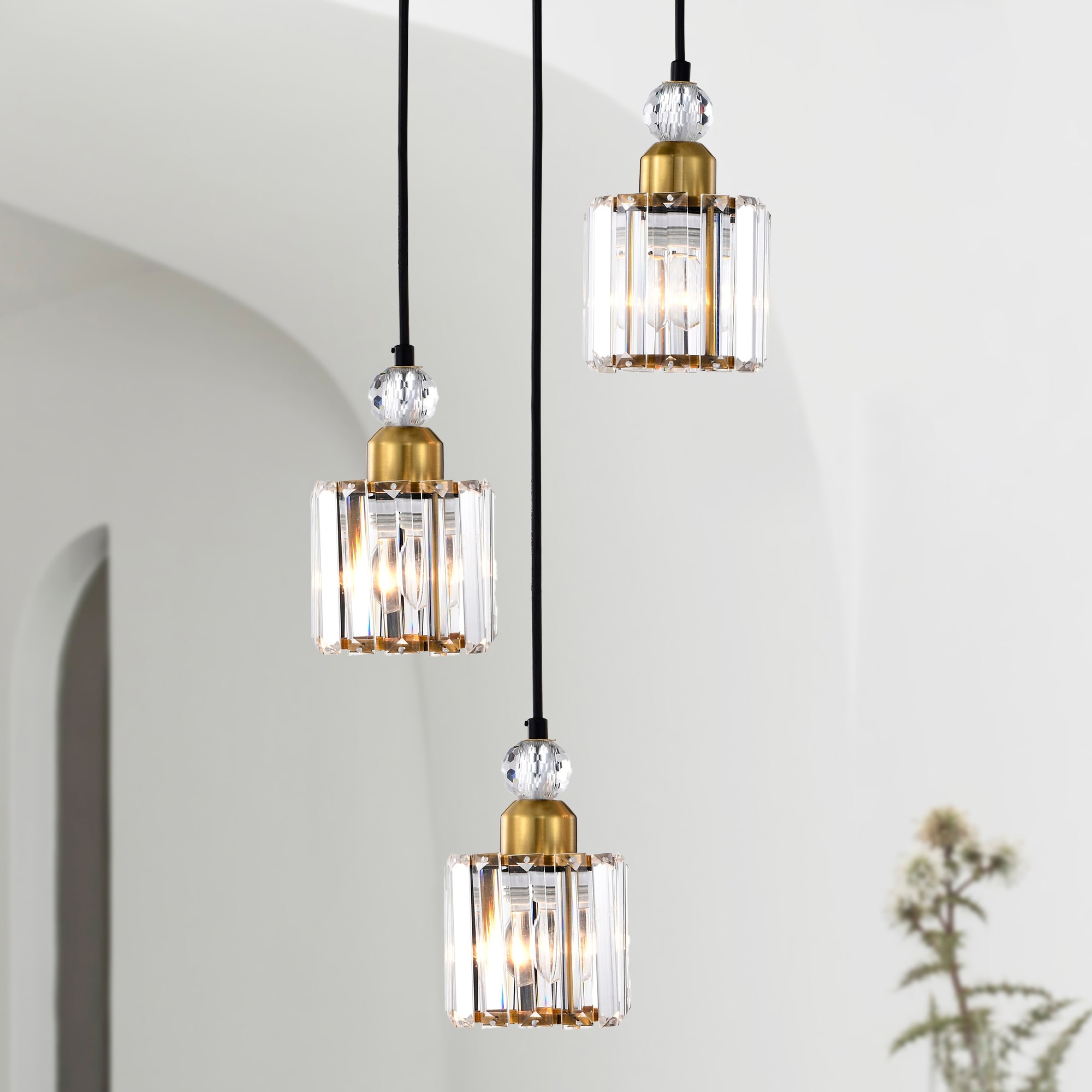 Warehouse of Tiffany Srai 11 Inch Modern Contemporary Kitchen Island Pendant 3-Light