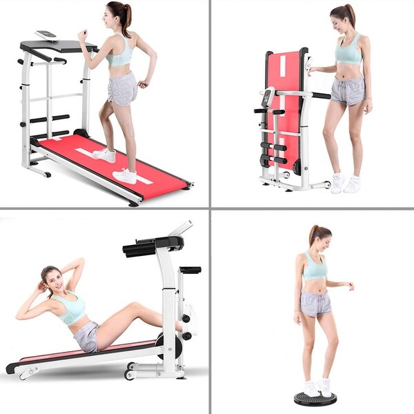 Folding manual treadmill working machine hotsell cardio fitness exercise incline home
