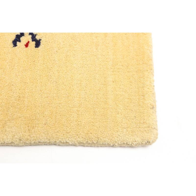 ECARPETGALLERY Hand Loomed Kashkuli Gabbeh Cream Wool Rug - 4'0 x 5'8