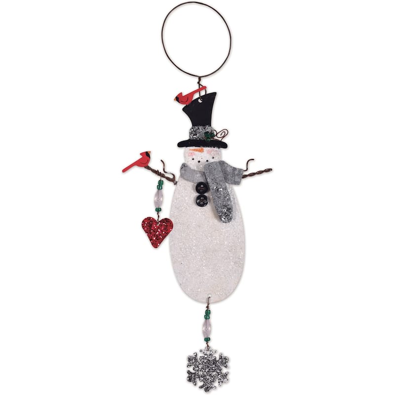 Glitter Snowman Ornament -Set of 2